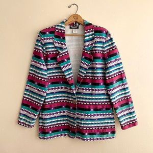 Vintage 90s Bright Bold Aztec Western Blazer L